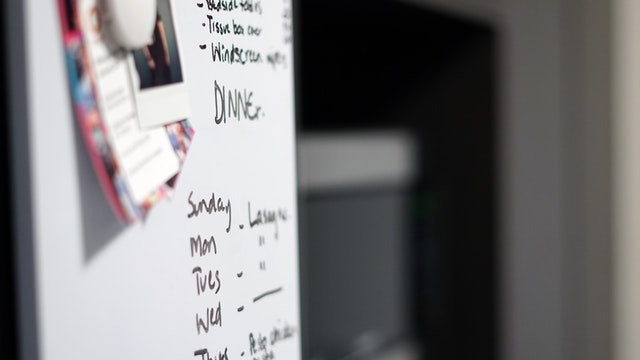 Kitchen Whiteboard to Help with a Healthy Grocery Shopping List