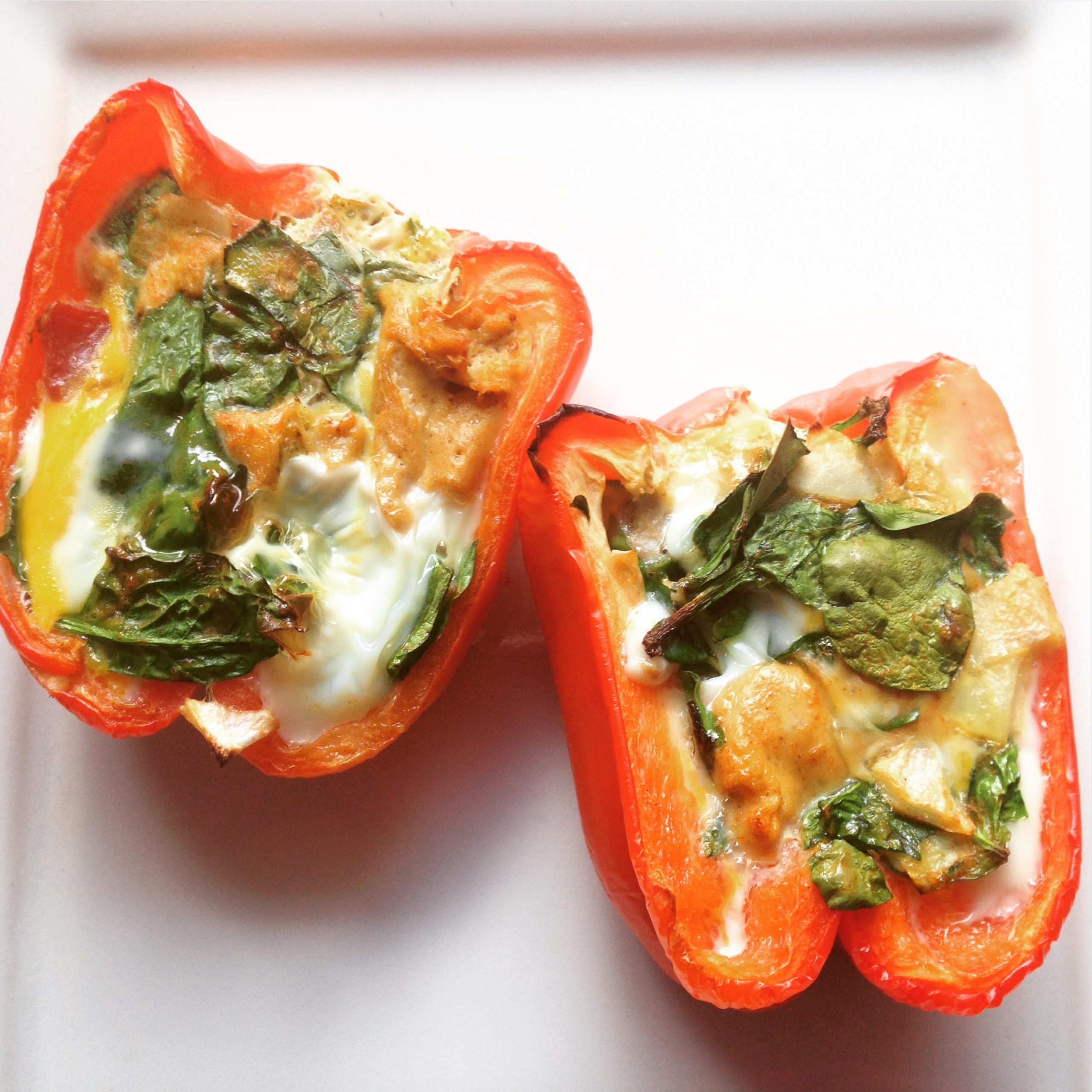Ideal Protein Eggs Baked in Bell Pepper