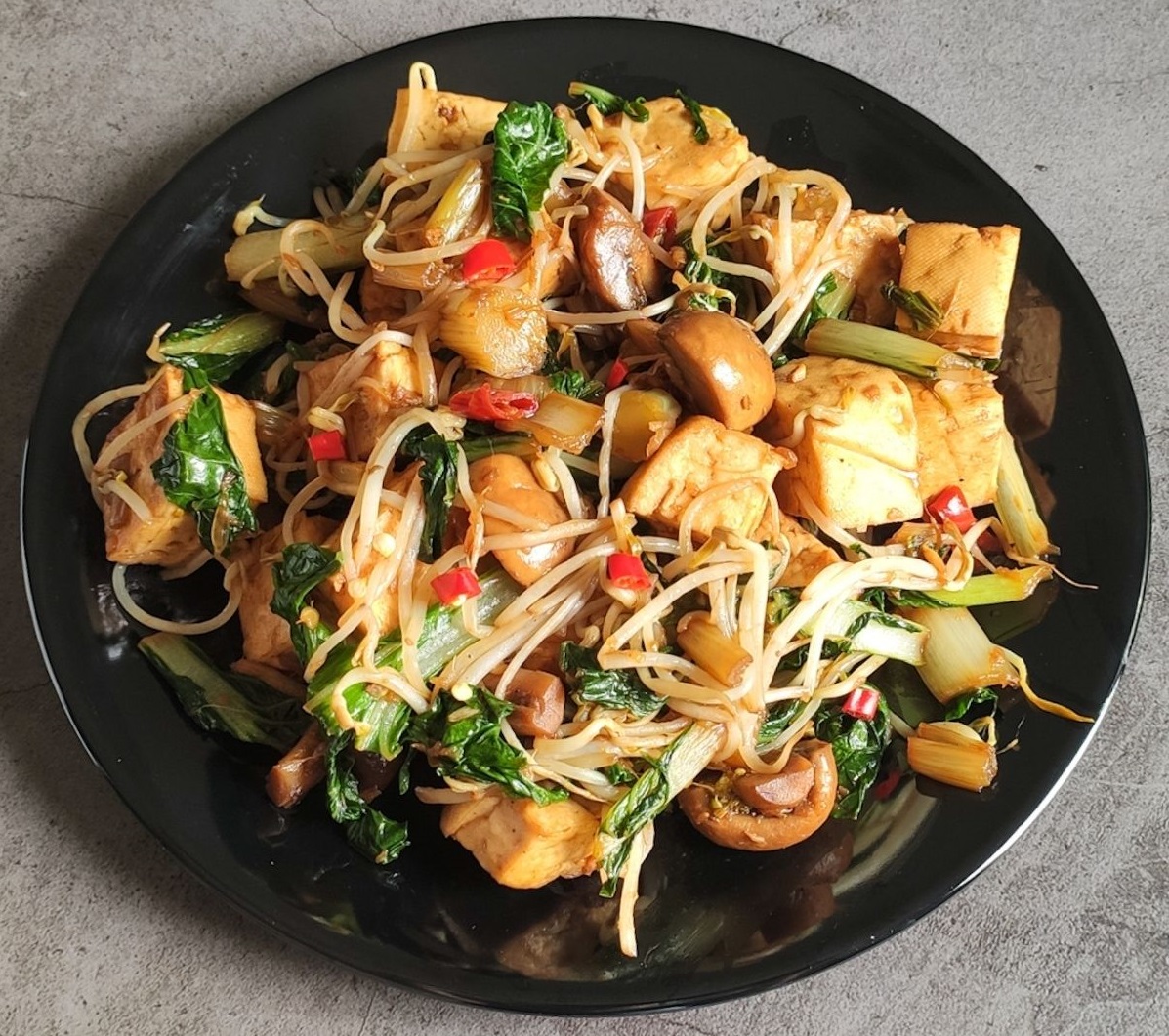 Stirfry Tofu With Bean Sprouts