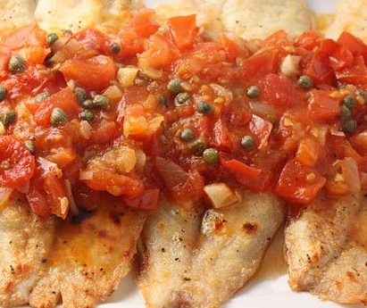 Tilapia with Tomato Caper Sauce