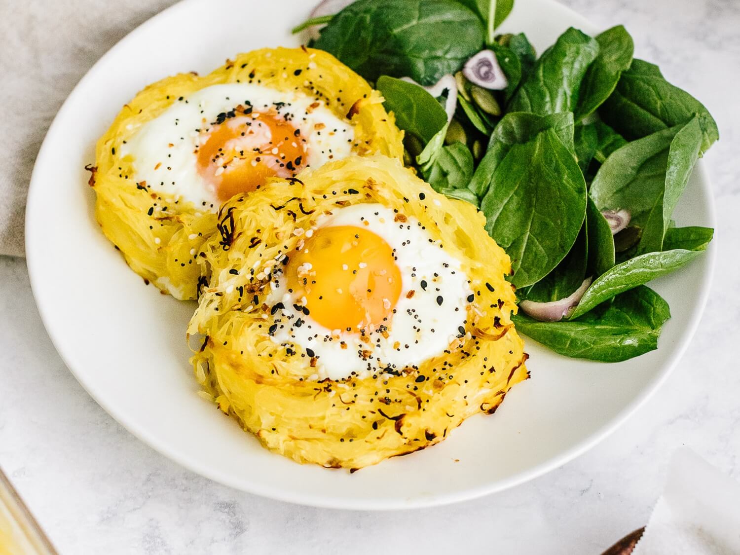 Spaghetti Squash Egg Nests