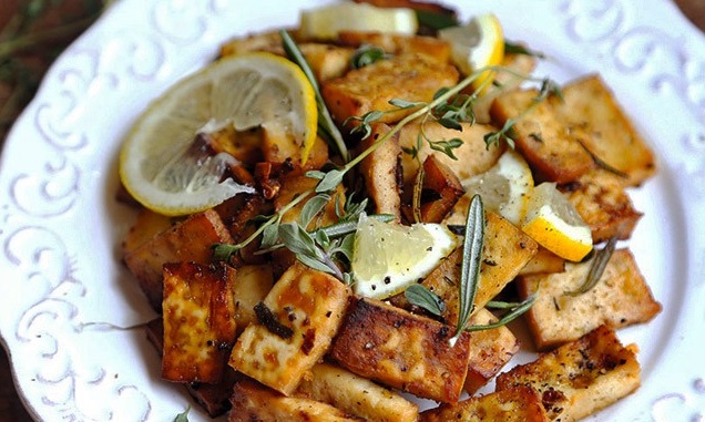 Grilled Tofu with Lemon & Rosemary