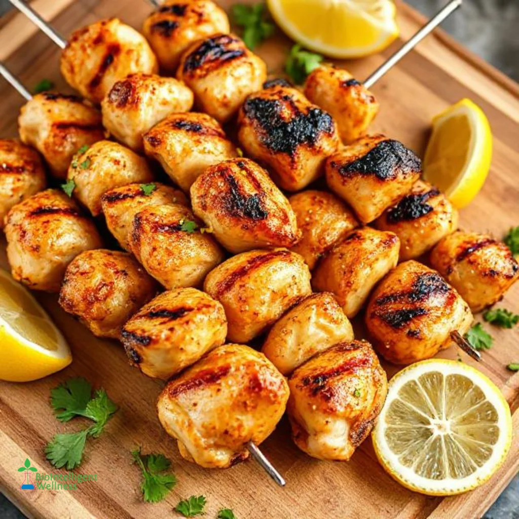 Air Fryer Lemon Pepper Chicken Skewers