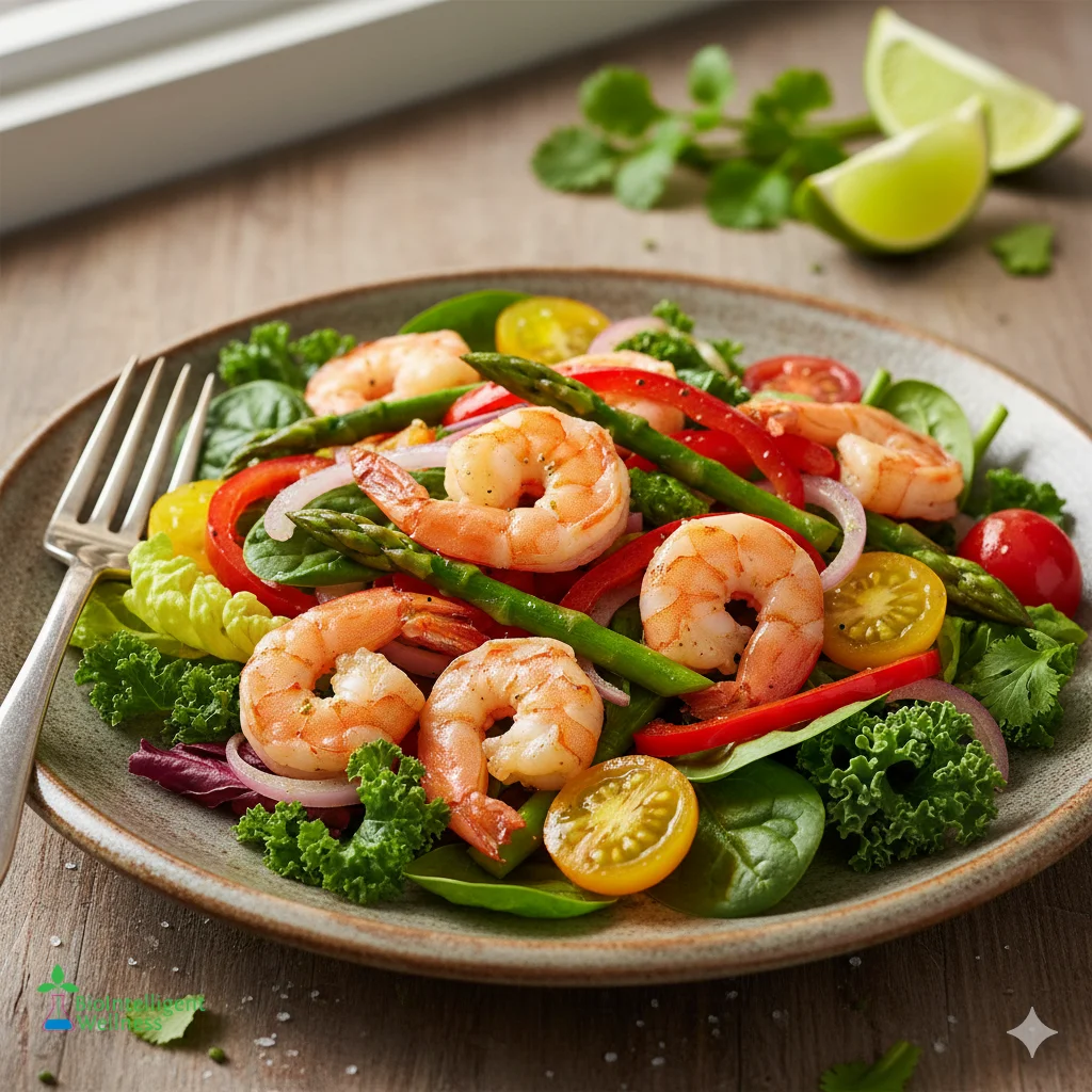 Shrimp and Warm Veggie Salad