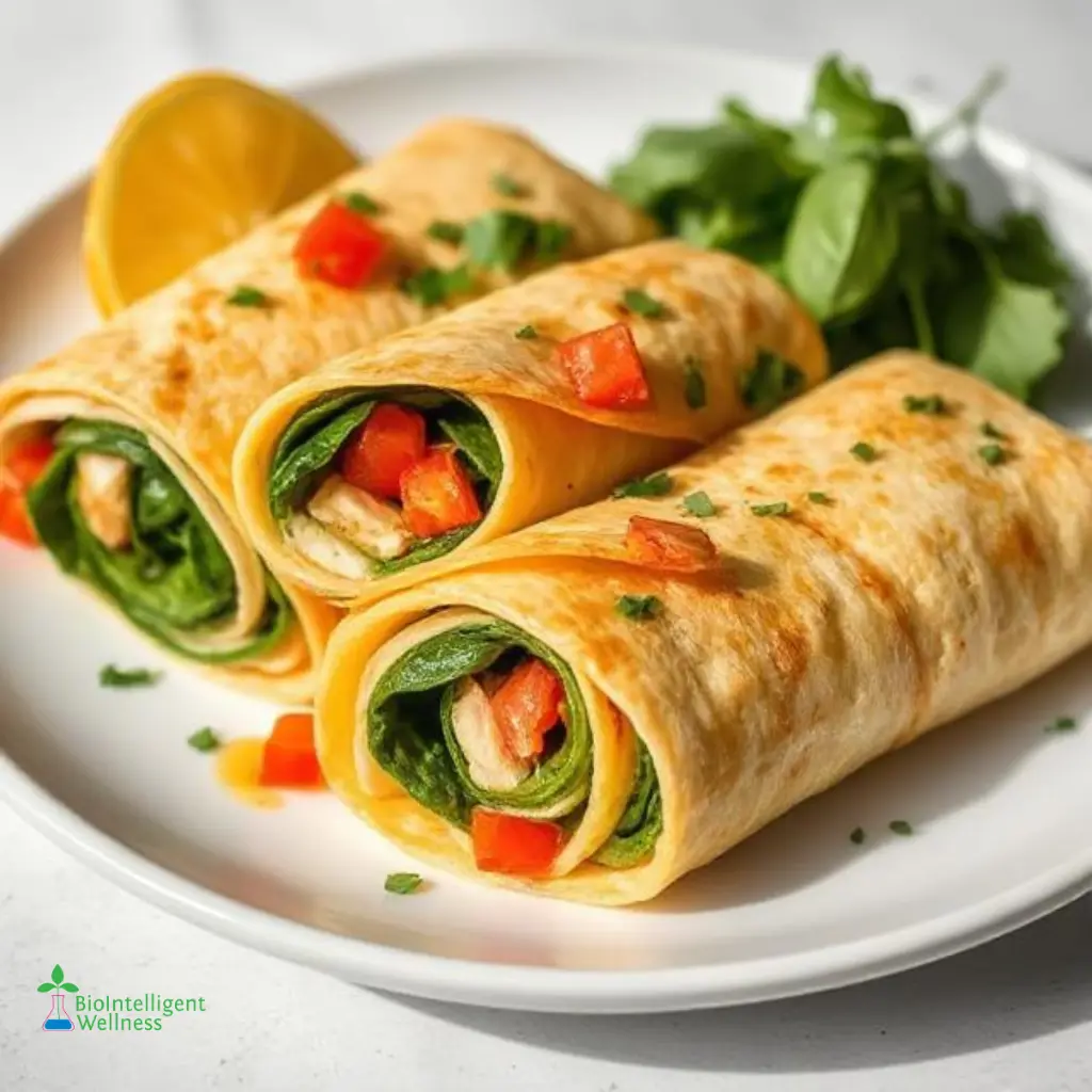 Chicken and Egg Spinach Rolls