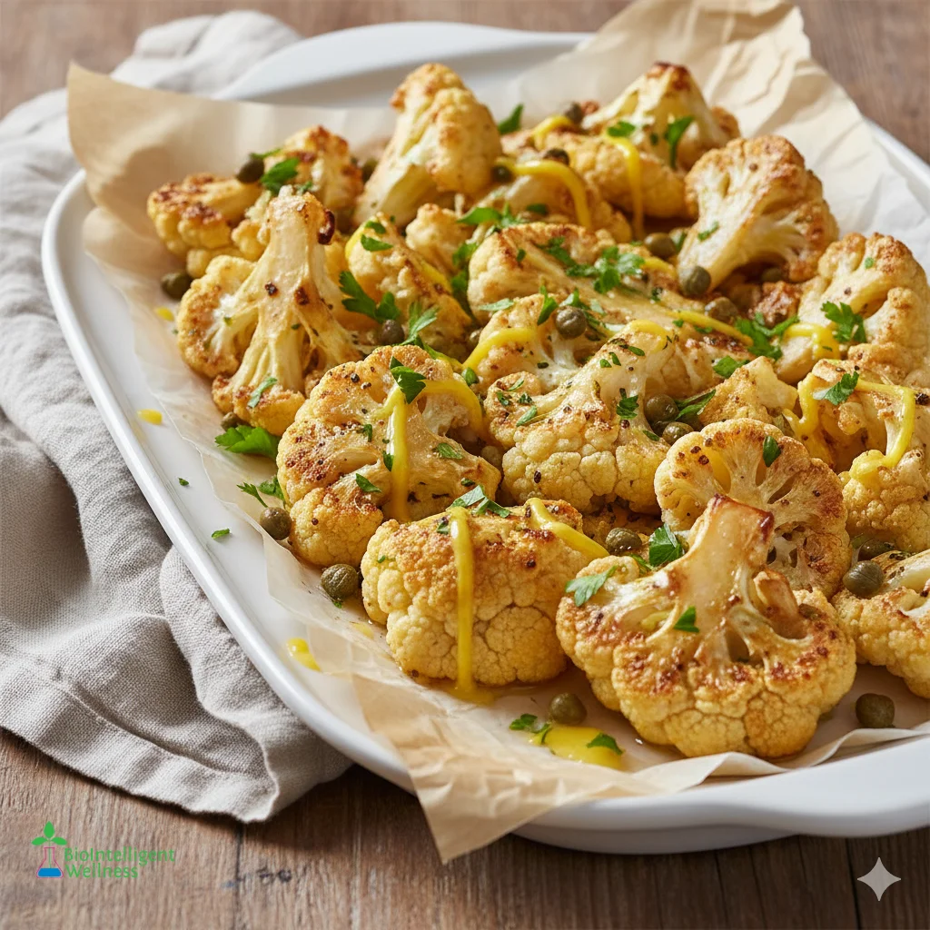 Roasted Lemon Caper Cauliflower
