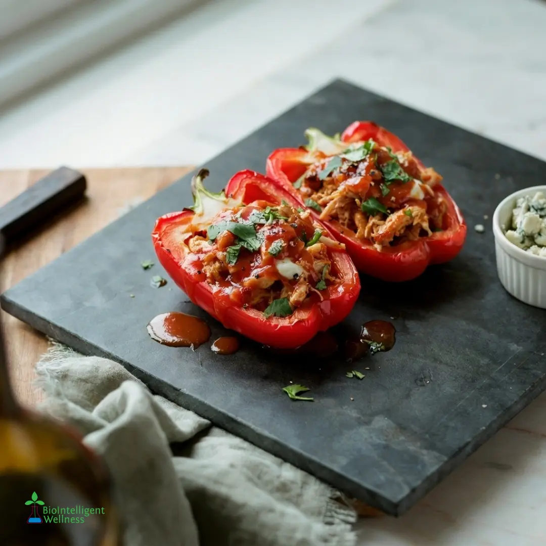 Buffalo Chicken Stuffed Peppers