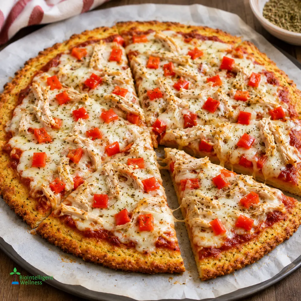 Chicken Pizza with Almond Flour Crust