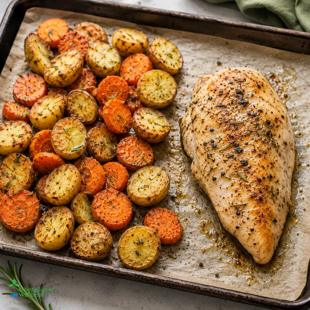 Sheet Pan Chicken with Potatoes & Carrots