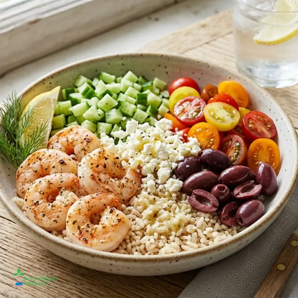 Shrimp Mediterranean Rice Bowl