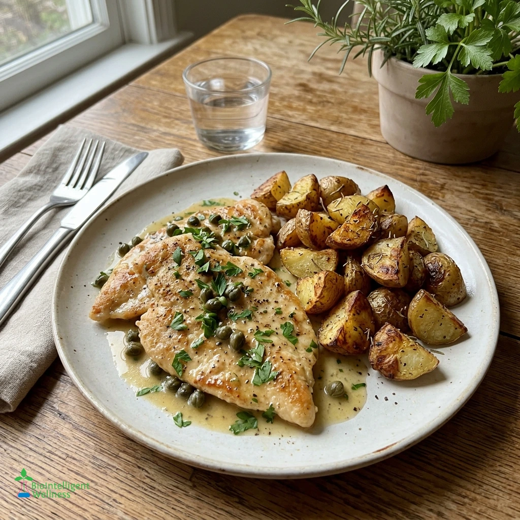 Chicken Piccata with Roasted Potatoes