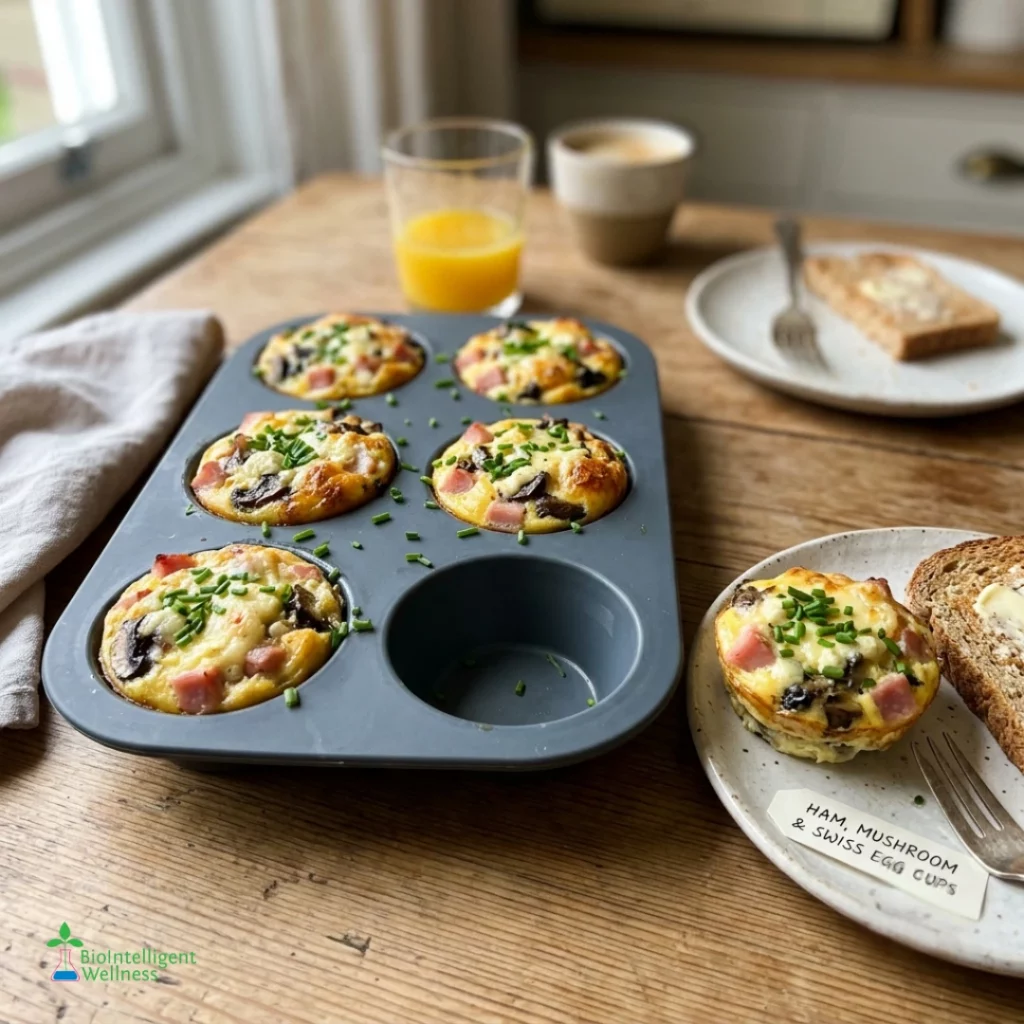 Ham, Mushroom & Swiss Egg Cups