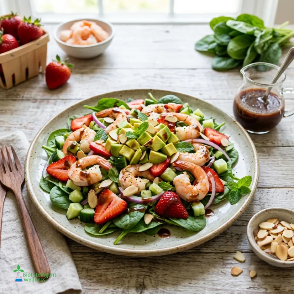 Shrimp and Strawberry Spinach Salad