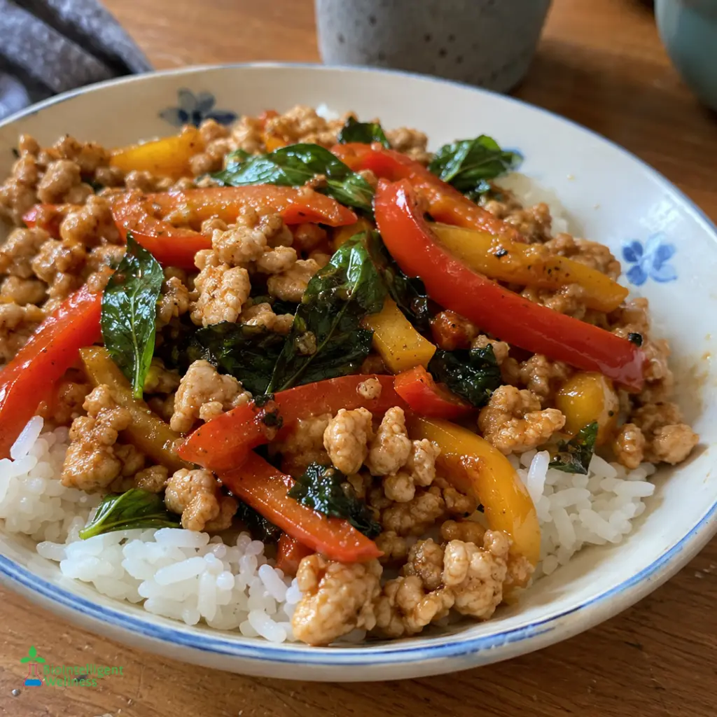 Thai Basil Chicken Rice Bowl