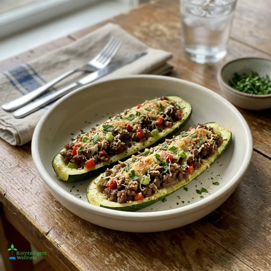 Beef Stuffed Zucchini Boats