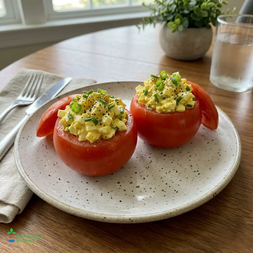 Curried Egg Salad Stuffed Tomatoes