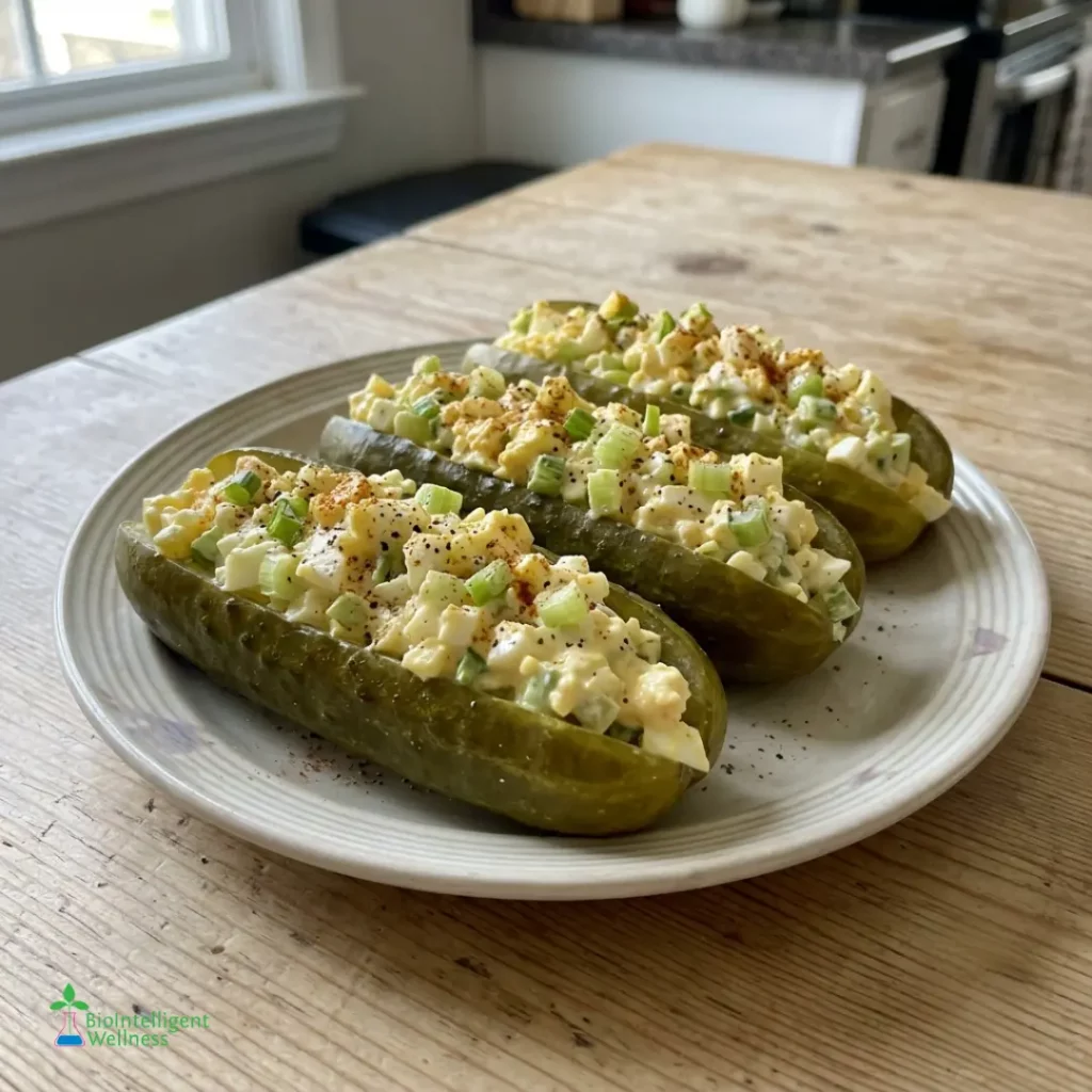 Egg Salad Stuffed Pickles