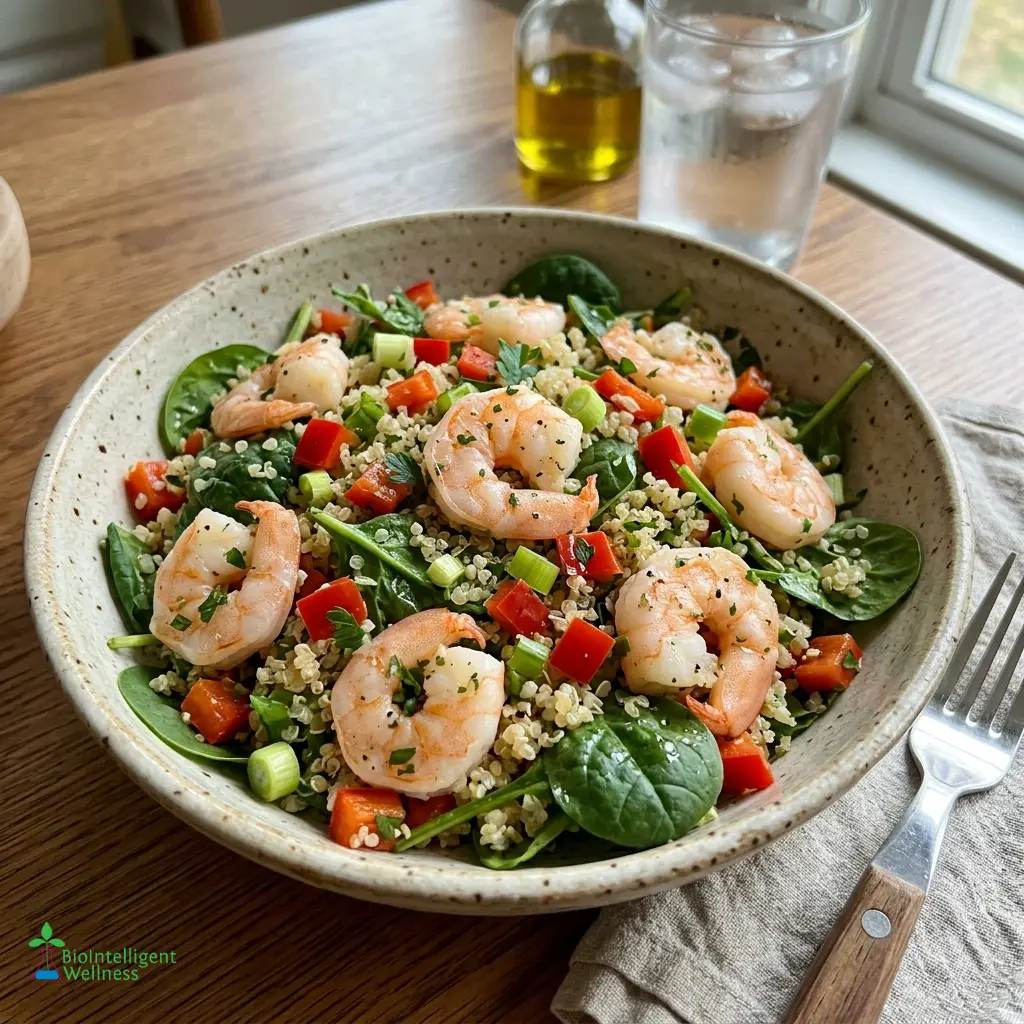 Lemon Herb Shrimp Quinoa Salad