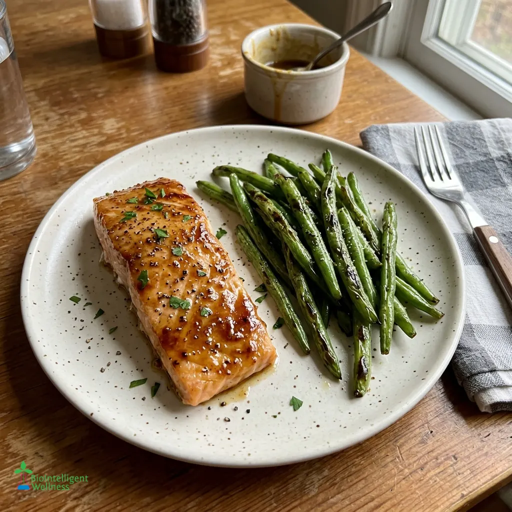 Maple Dijon Glazed Salmon with Roasted