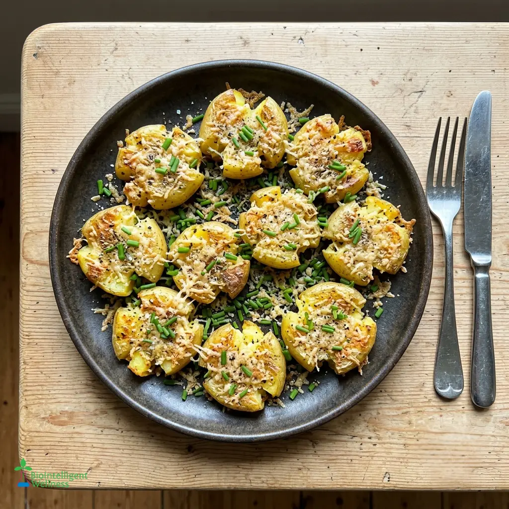 Crispy Parmesan Smashed Potato Bites