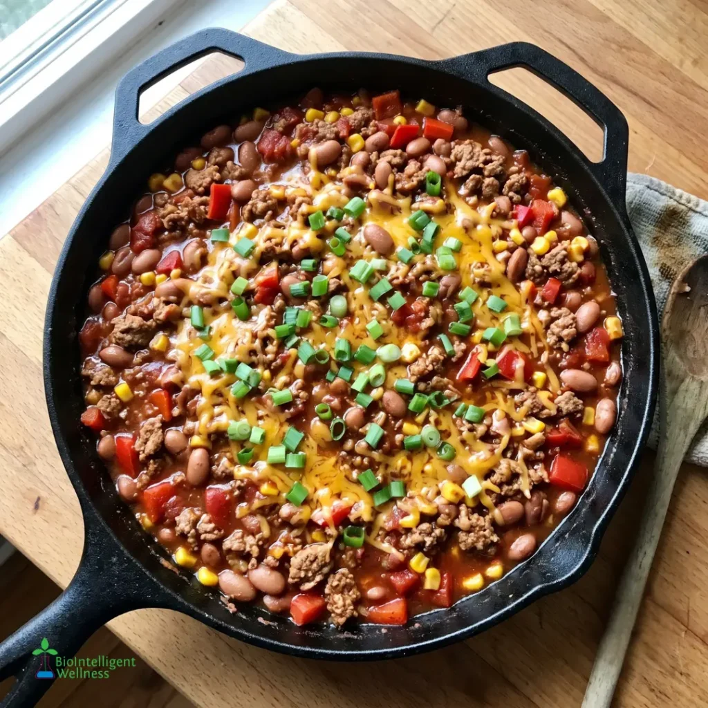 Smoky Pinto Bean & Turkey Skillet