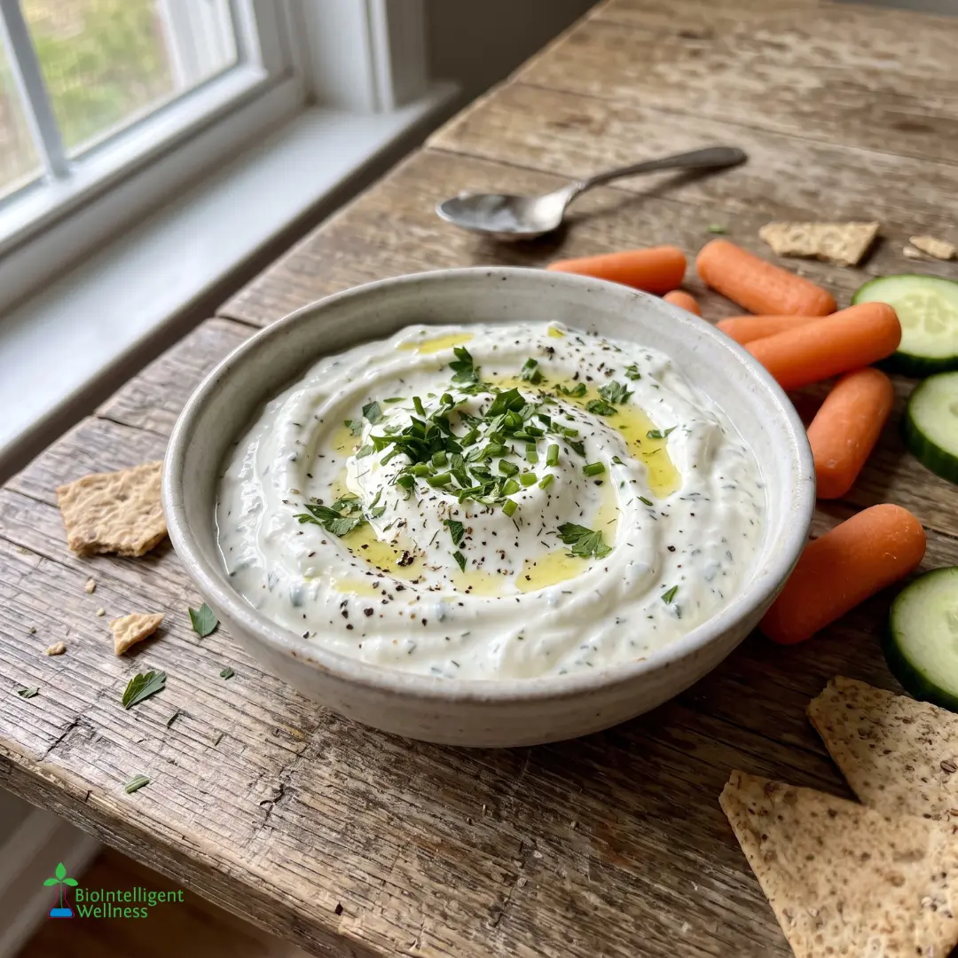 Whipped Garlic Herb Cottage Cheese Dip